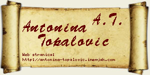 Antonina Topalović vizit kartica